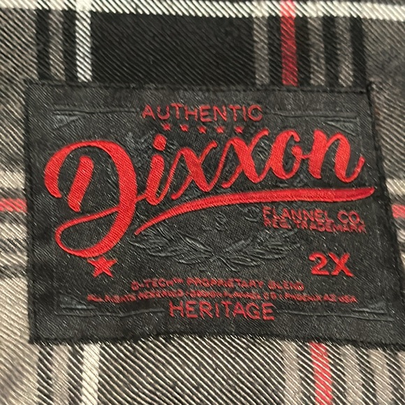 DIXXON™️ Men's Size 2X 'The Heritage' Long Sleeve Blk/Gray/Red Flannel Shirt - Picture 2 of 10